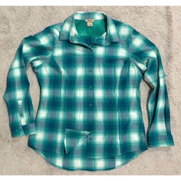 Duluth Shirt Womens Size Large Green Sidewinder Plaid Shirt Nylon Blend - Picture 8 of 14